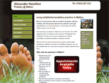 Tablet Screenshot of hamiltonpodiatrywalton.co.uk